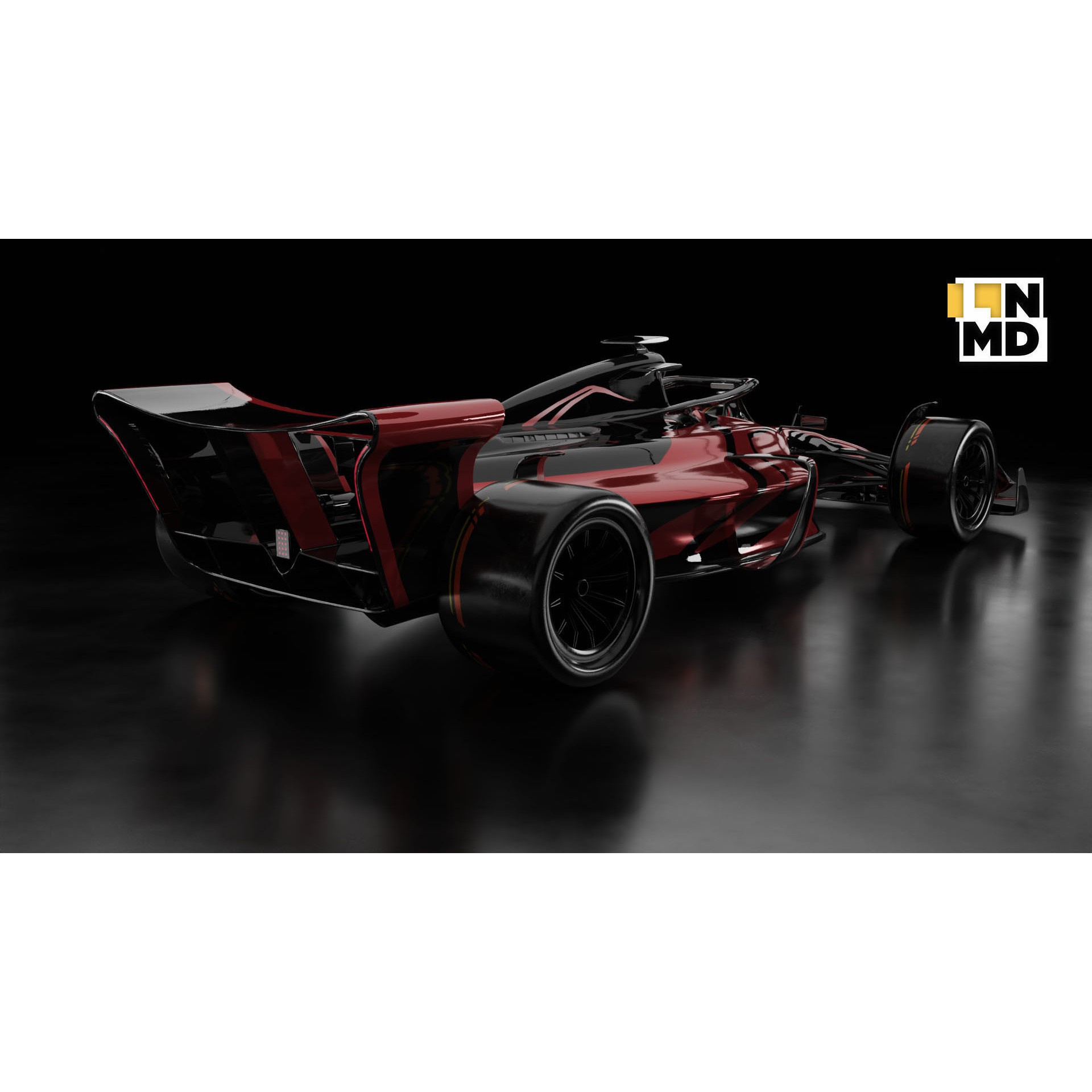 Formula 1 Generic Racing Car - Low-Poly Game-Ready 3D Model - View 9
