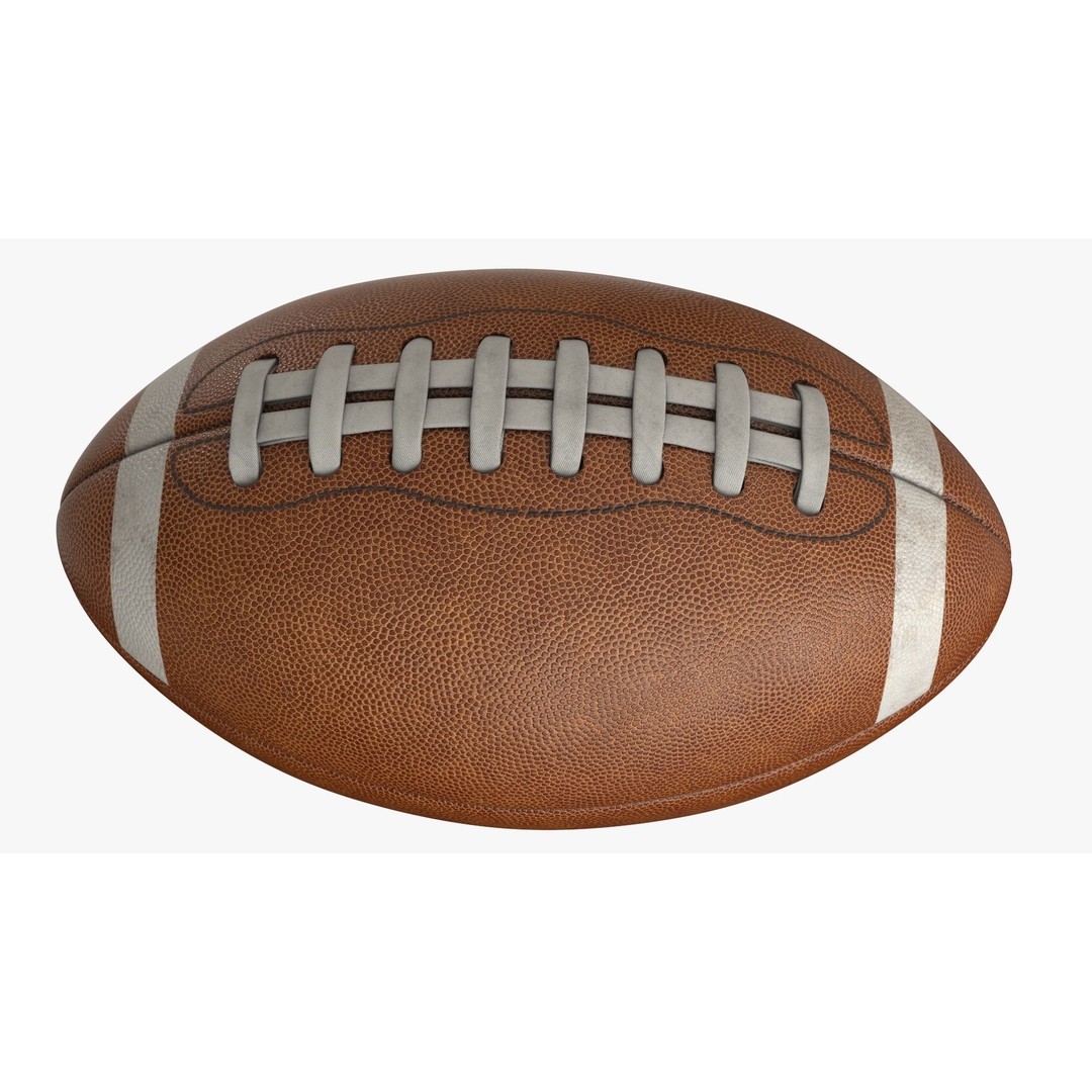 American Football 3D Model – Low Poly Game Asset, FBX, PBR - View 3