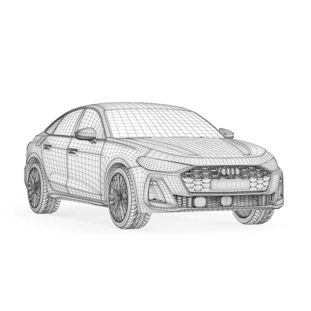 Audi A5 2025 3D Model – High Poly Game Asset, FBX, OBJ - View 13