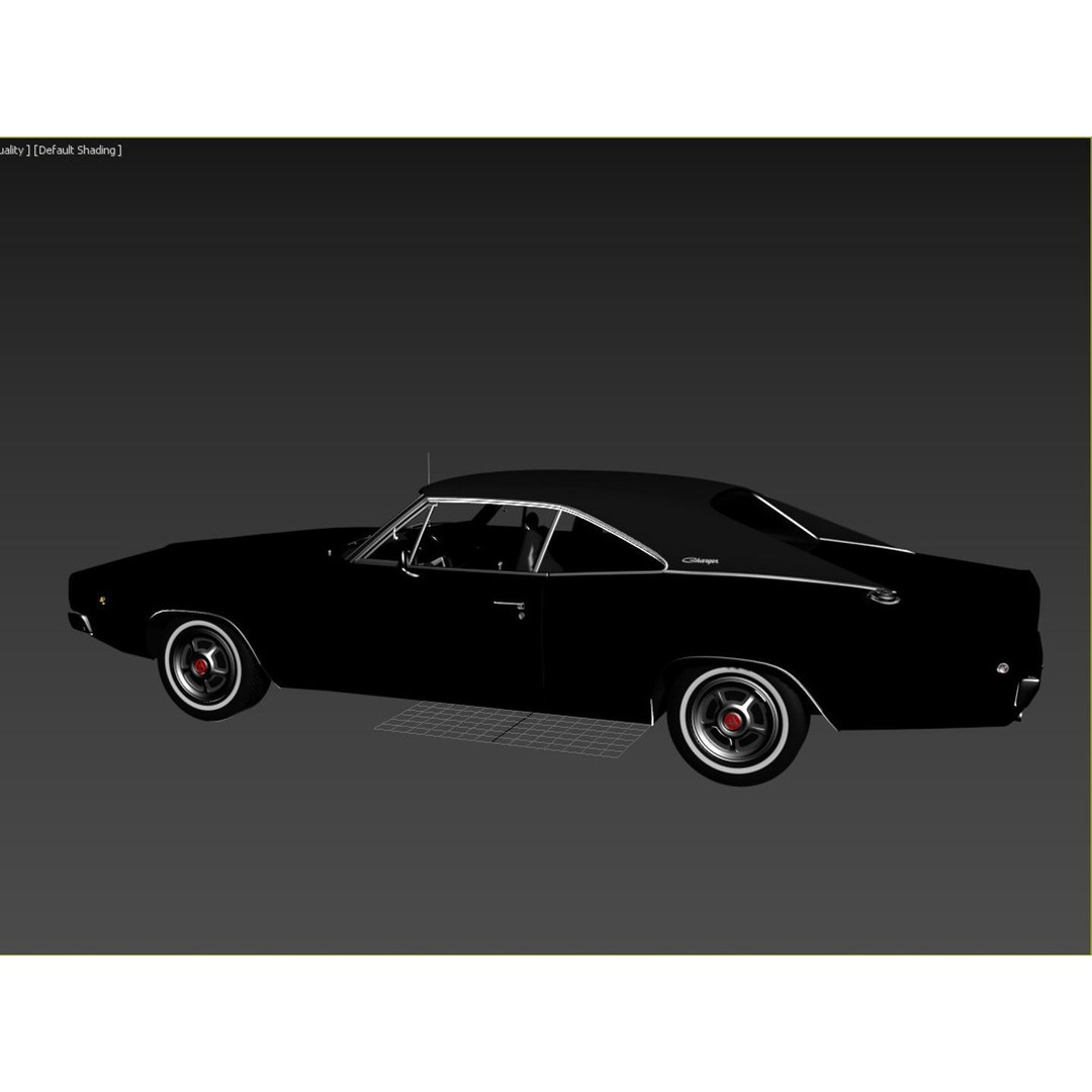 1968 Dodge Charger RT 3D Model – High Poly Game Asset, FBX, OBJ