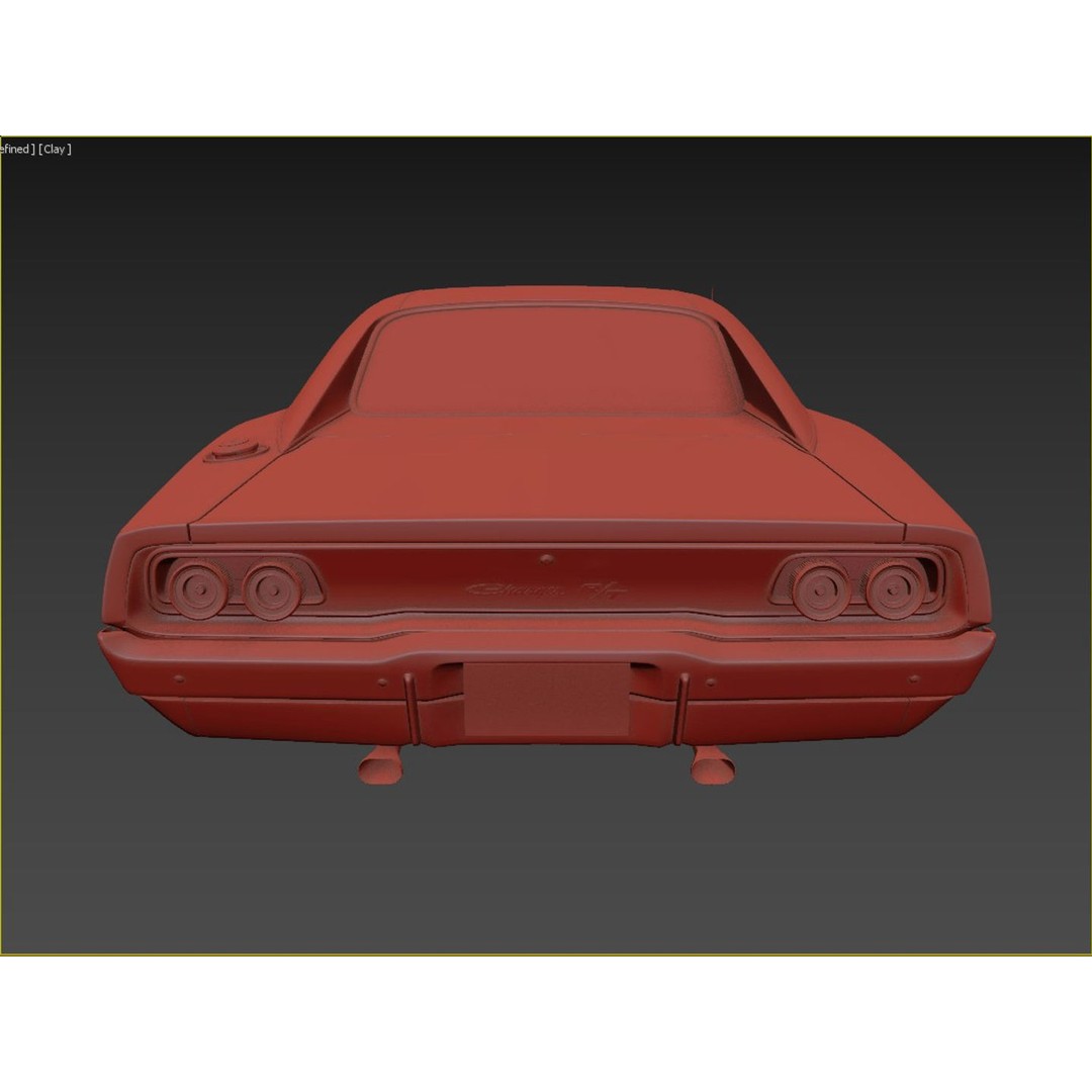 1968 Dodge Charger RT 3D Model – High Poly Game Asset, FBX, OBJ - View 13