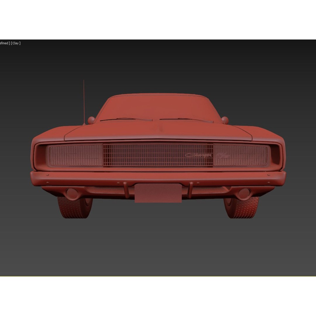 1968 Dodge Charger RT 3D Model – High Poly Game Asset, FBX, OBJ - View 14