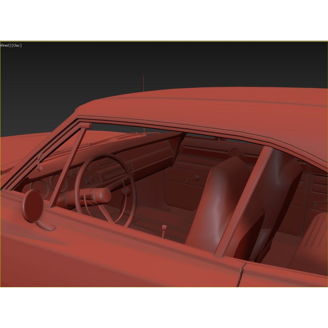 1968 Dodge Charger RT 3D Model – High Poly Game Asset, FBX, OBJ - View 15