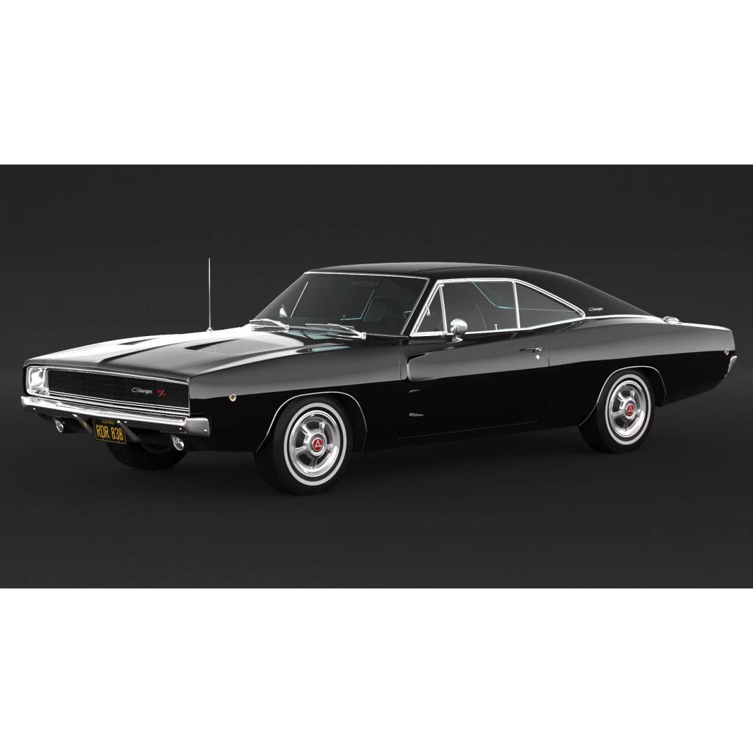 1968 Dodge Charger RT 3D Model – High Poly Game Asset, FBX, OBJ - View 2