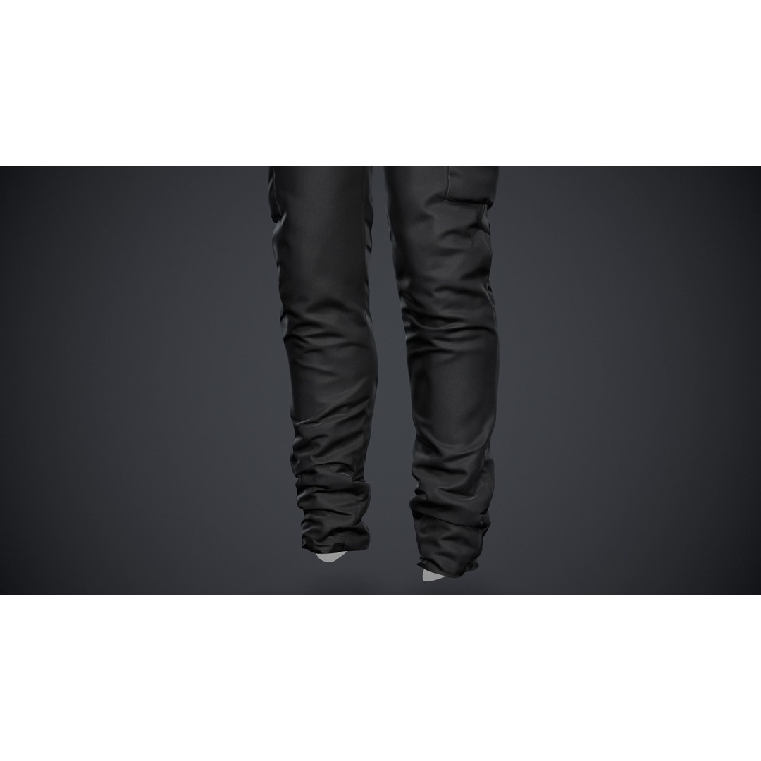 Black Snowboard Outfit 3D Model – Low Poly PBR Game Asset, FBX, OBJ - View 13