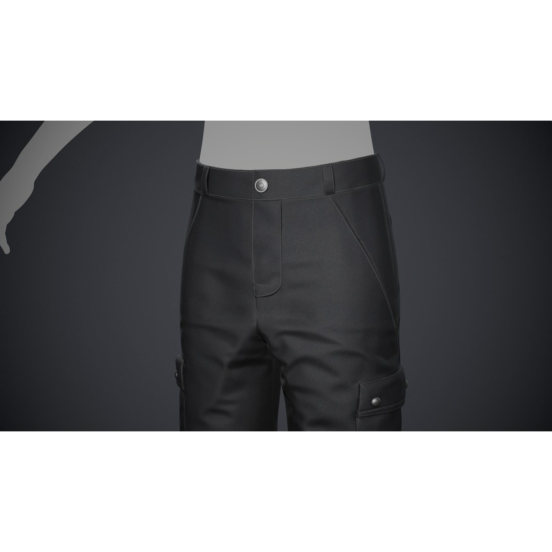 Black Snowboard Outfit 3D Model – Low Poly PBR Game Asset, FBX, OBJ - View 15