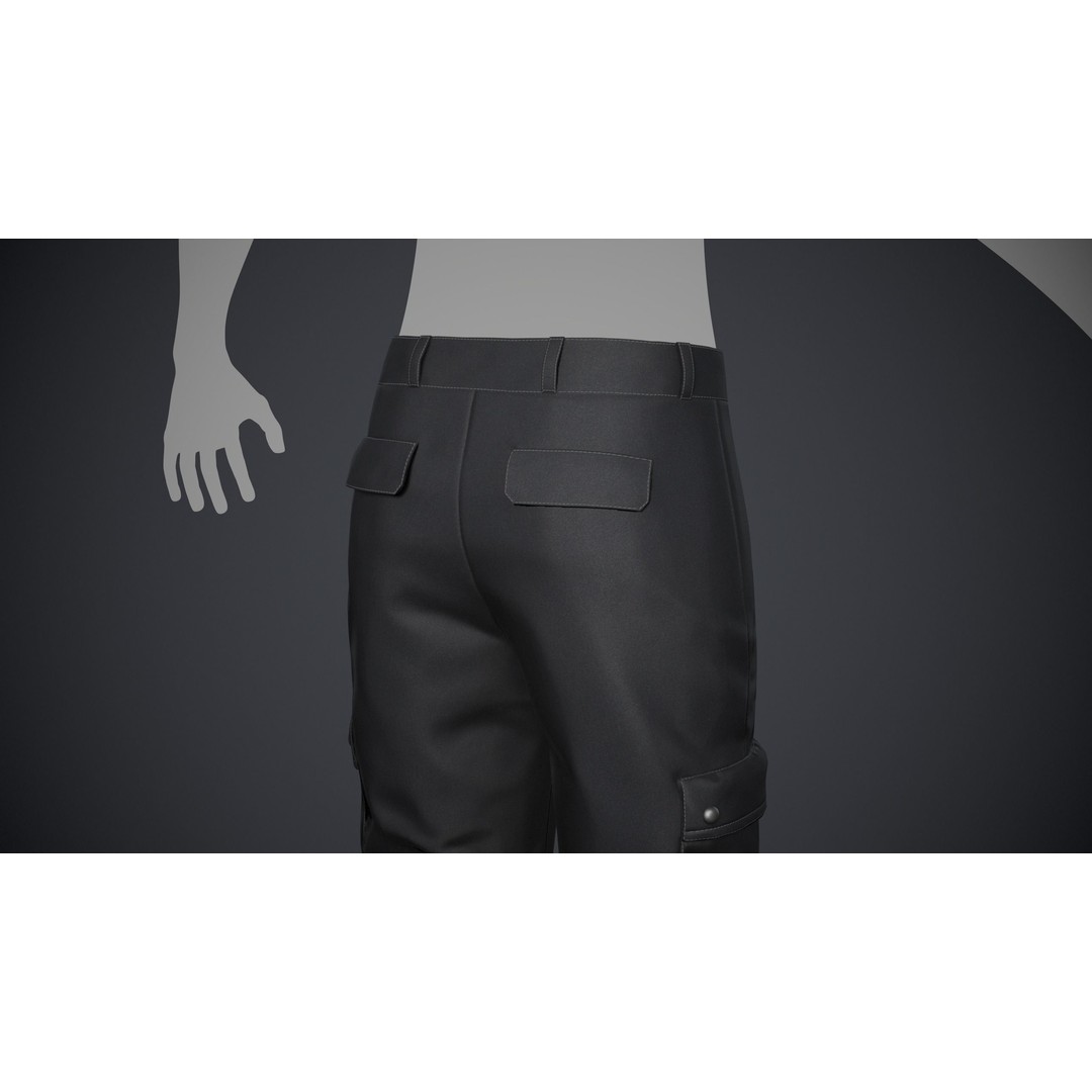 Black Snowboard Outfit 3D Model – Low Poly PBR Game Asset, FBX, OBJ - View 16