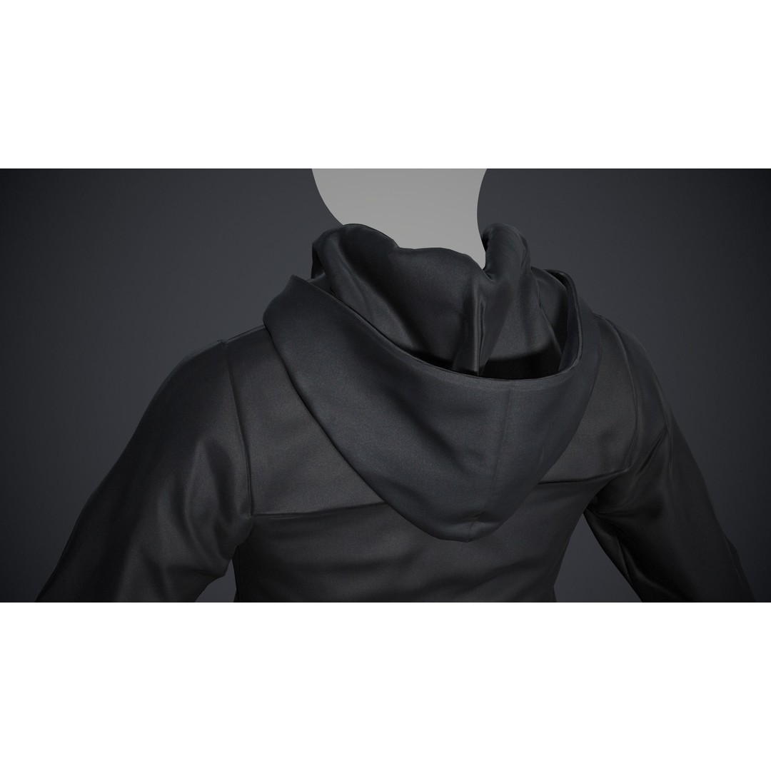 Black Snowboard Outfit 3D Model – Low Poly PBR Game Asset, FBX, OBJ - View 17