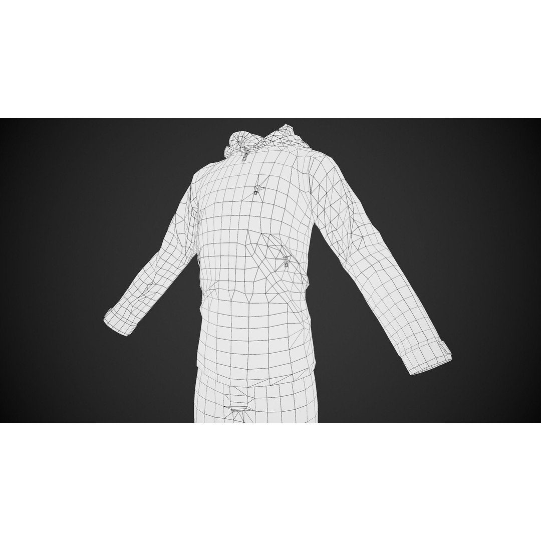 Black Snowboard Outfit 3D Model – Low Poly PBR Game Asset, FBX, OBJ - View 21