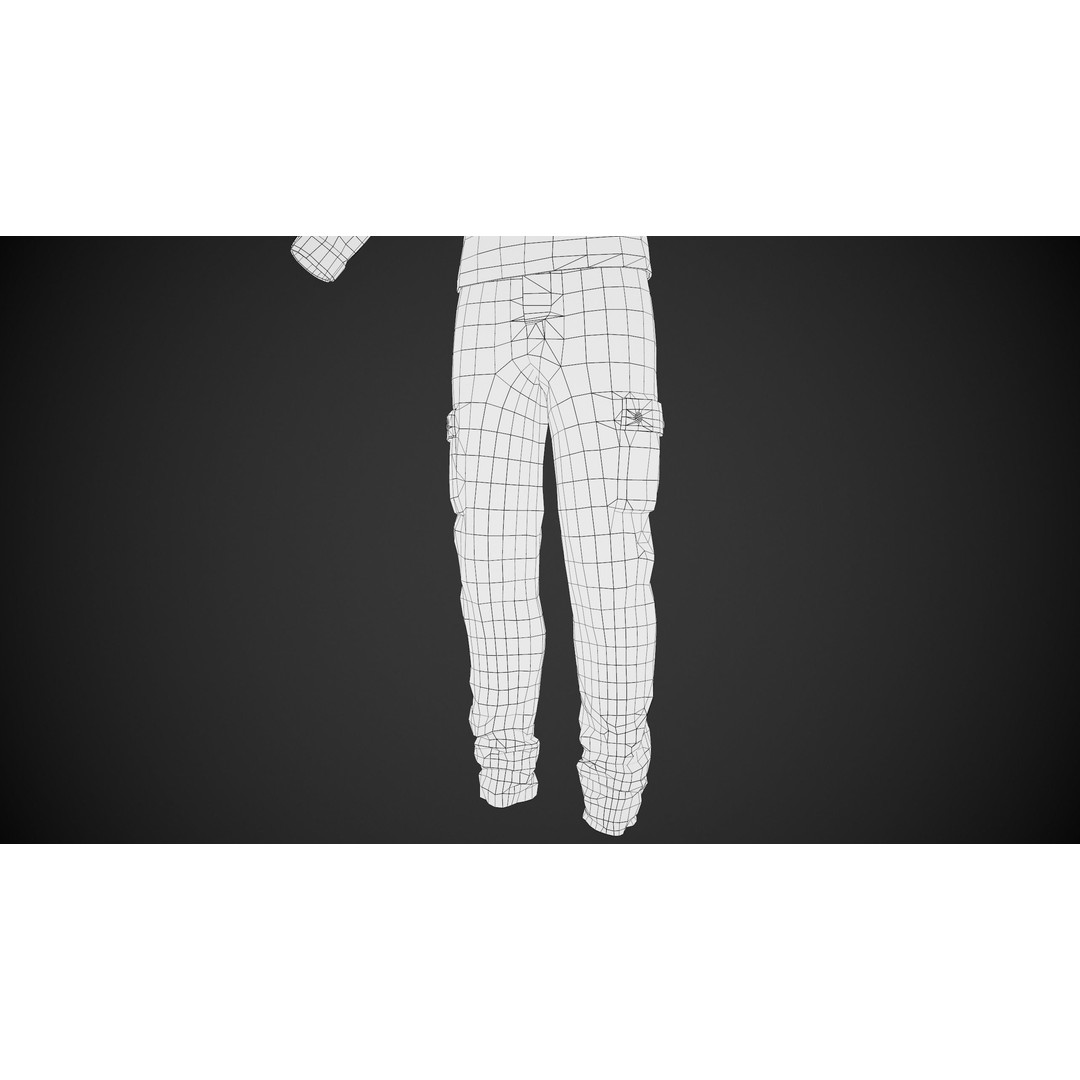 Black Snowboard Outfit 3D Model – Low Poly PBR Game Asset, FBX, OBJ - View 22
