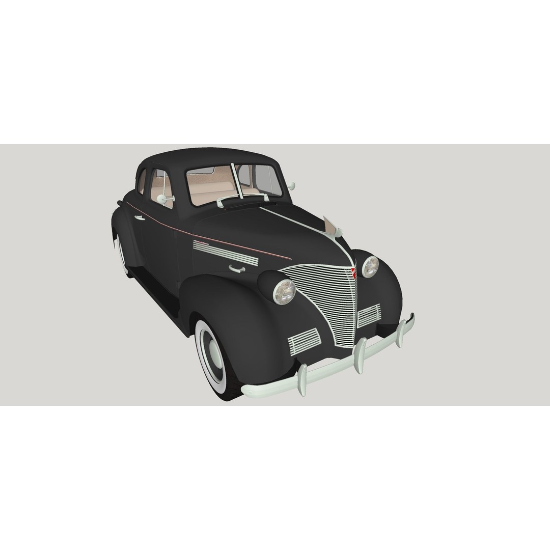 Chevrolet Master Deluxe 1939 3D Model – Antique Vehicle with Textures, FBX - View 10
