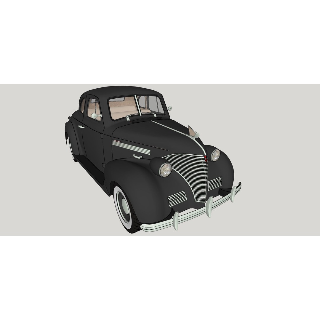 Chevrolet Master Deluxe 1939 3D Model – Antique Vehicle with Textures, FBX - View 11