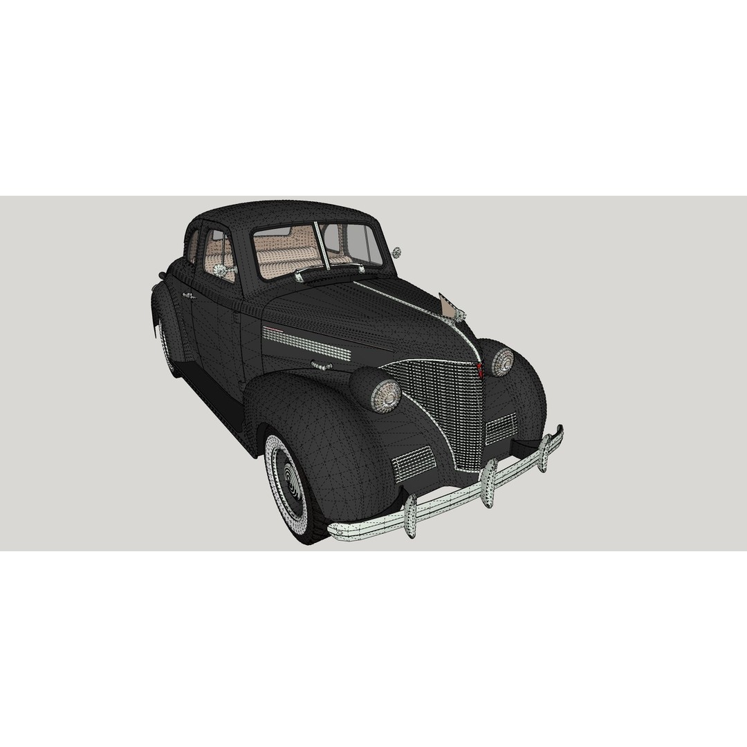 Chevrolet Master Deluxe 1939 3D Model – Antique Vehicle with Textures, FBX - View 12
