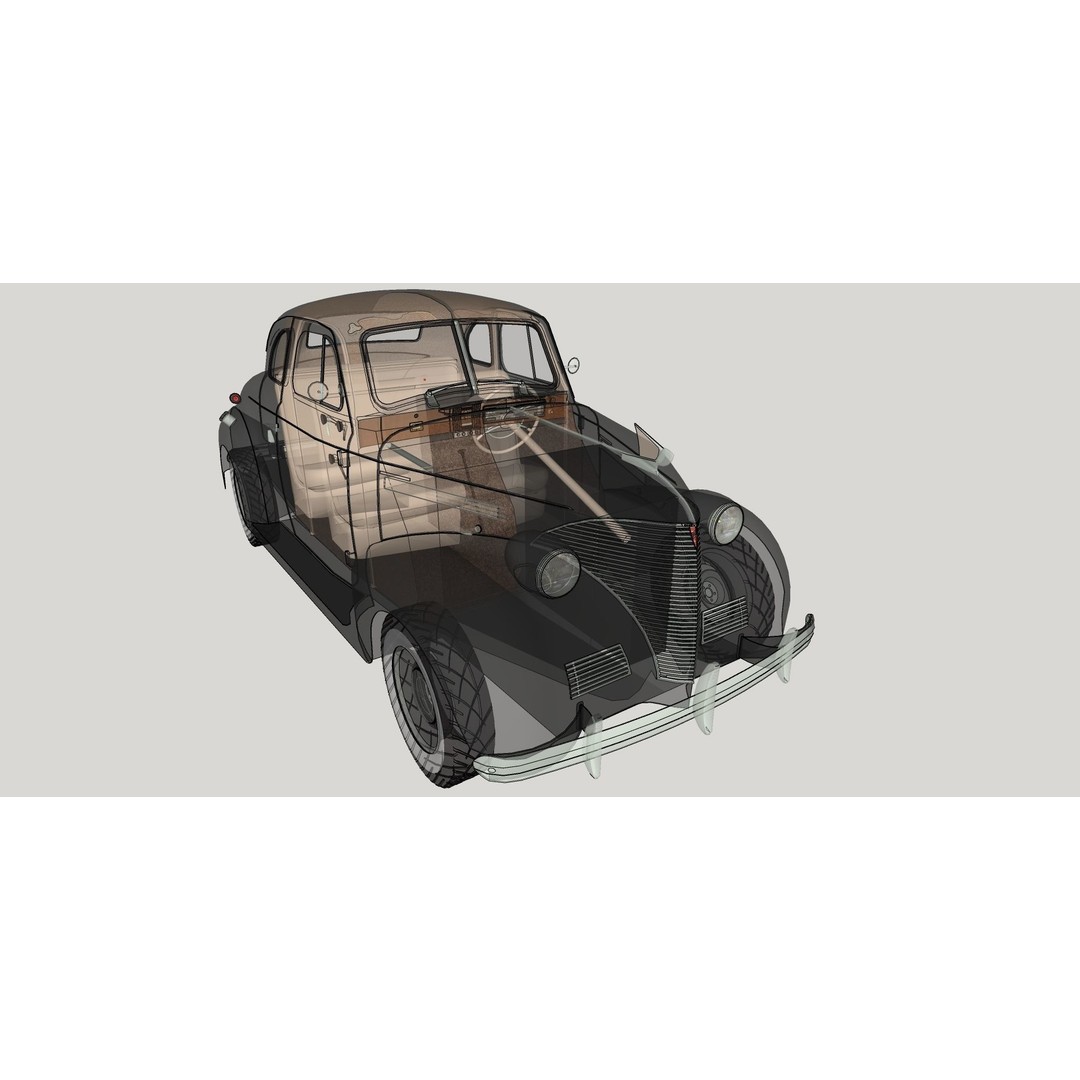 Chevrolet Master Deluxe 1939 3D Model – Antique Vehicle with Textures, FBX - View 14