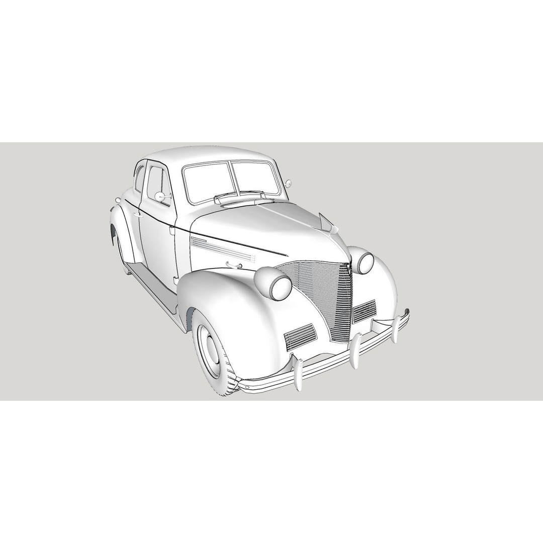 Chevrolet Master Deluxe 1939 3D Model – Antique Vehicle with Textures, FBX - View 15