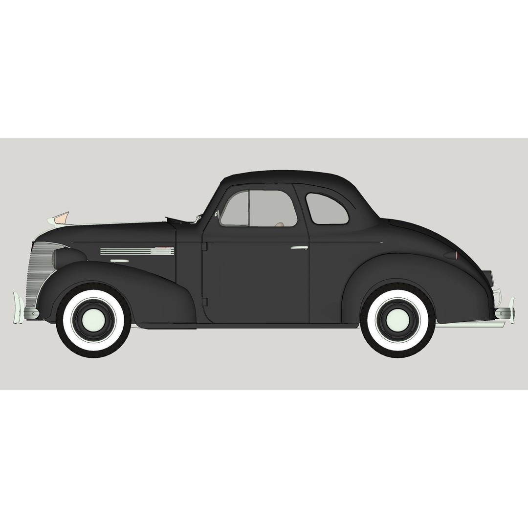 Chevrolet Master Deluxe 1939 3D Model – Antique Vehicle with Textures, FBX - View 18