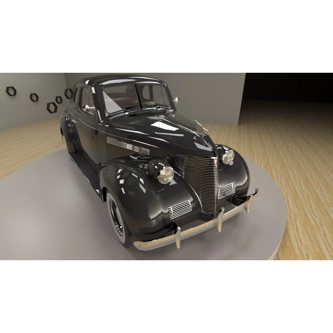 Chevrolet Master Deluxe 1939 3D Model – Antique Vehicle with Textures, FBX - View 2