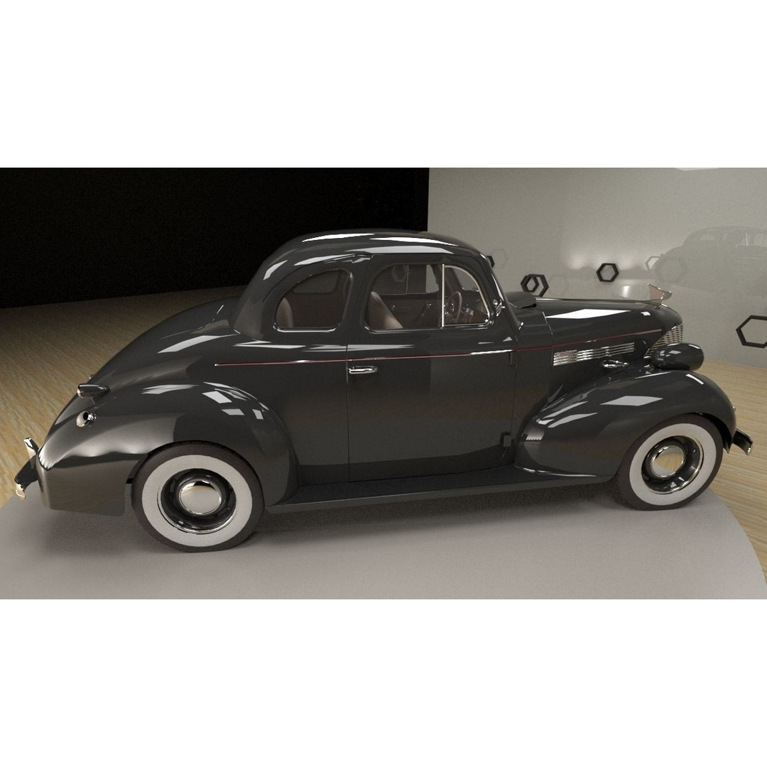 Chevrolet Master Deluxe 1939 3D Model – Antique Vehicle with Textures, FBX - View 4