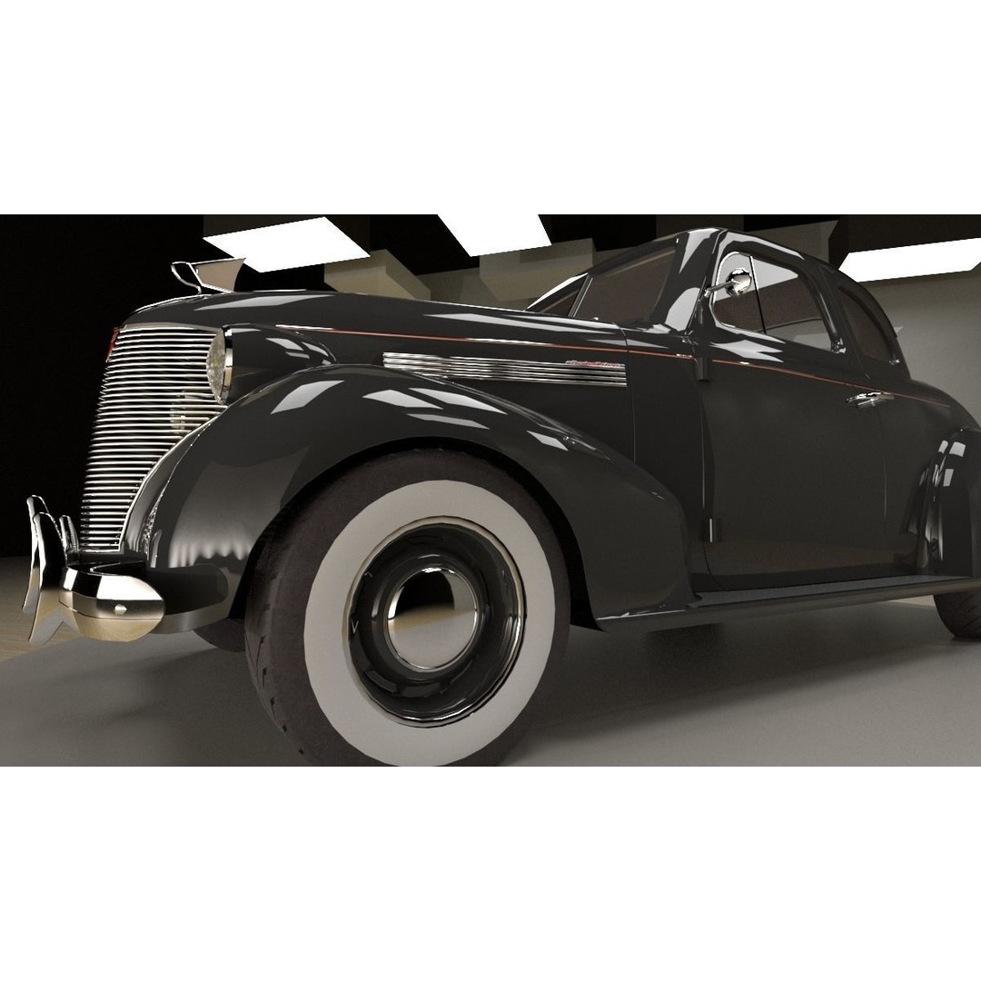 Chevrolet Master Deluxe 1939 3D Model – Antique Vehicle with Textures, FBX - View 6