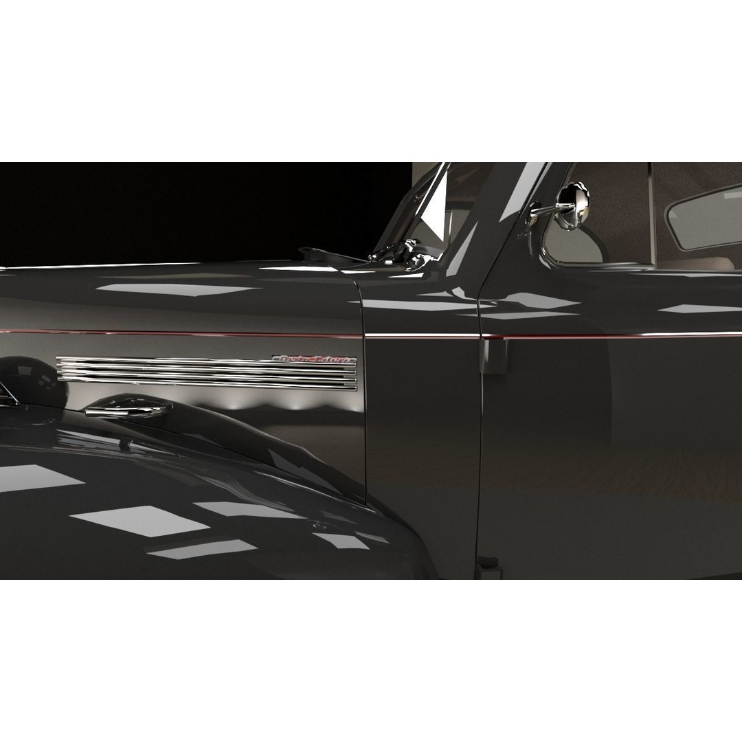 Chevrolet Master Deluxe 1939 3D Model – Antique Vehicle with Textures, FBX - View 8