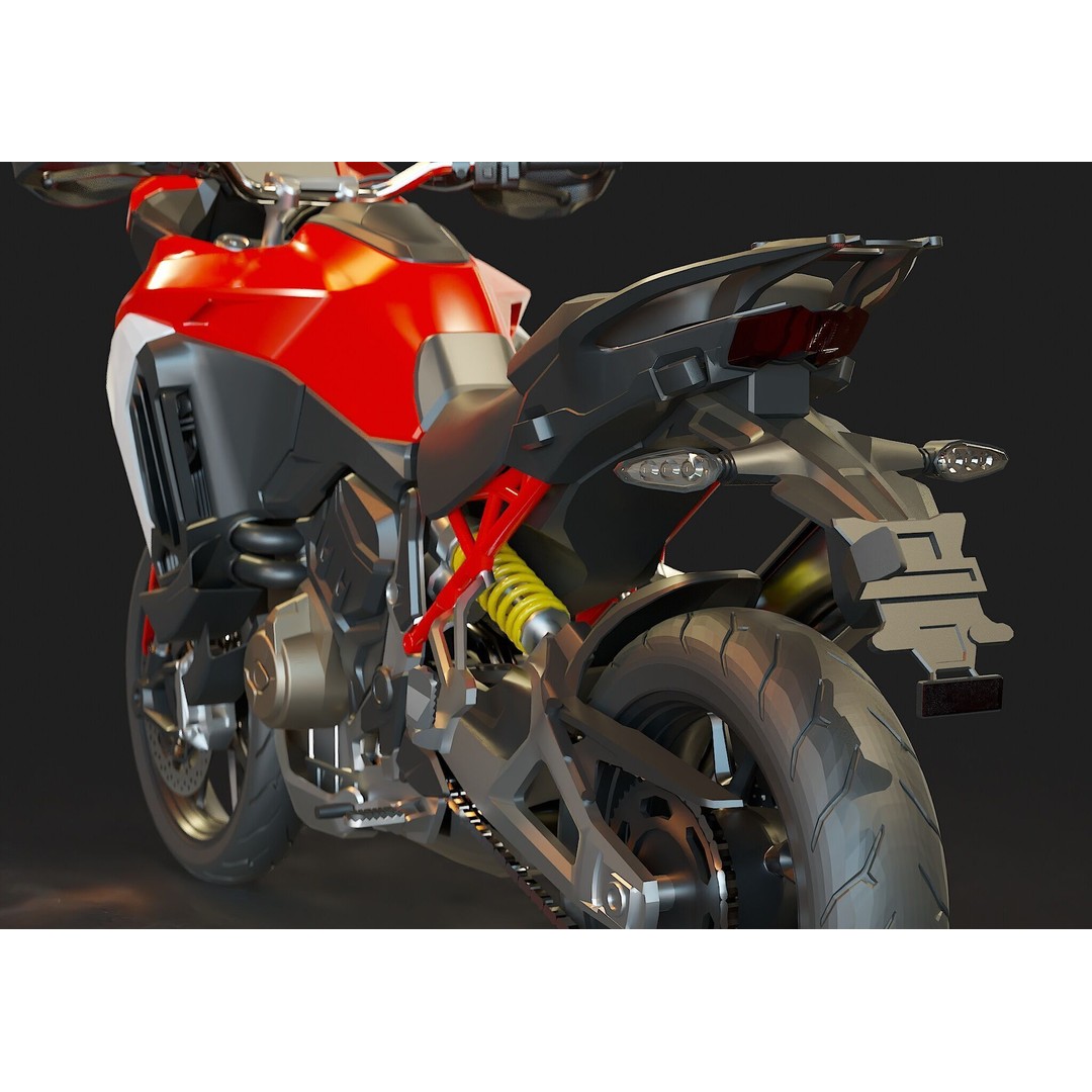 Ducati Multistrada V4 S 2021 3D Model – High Poly Motorcycle Base Mesh