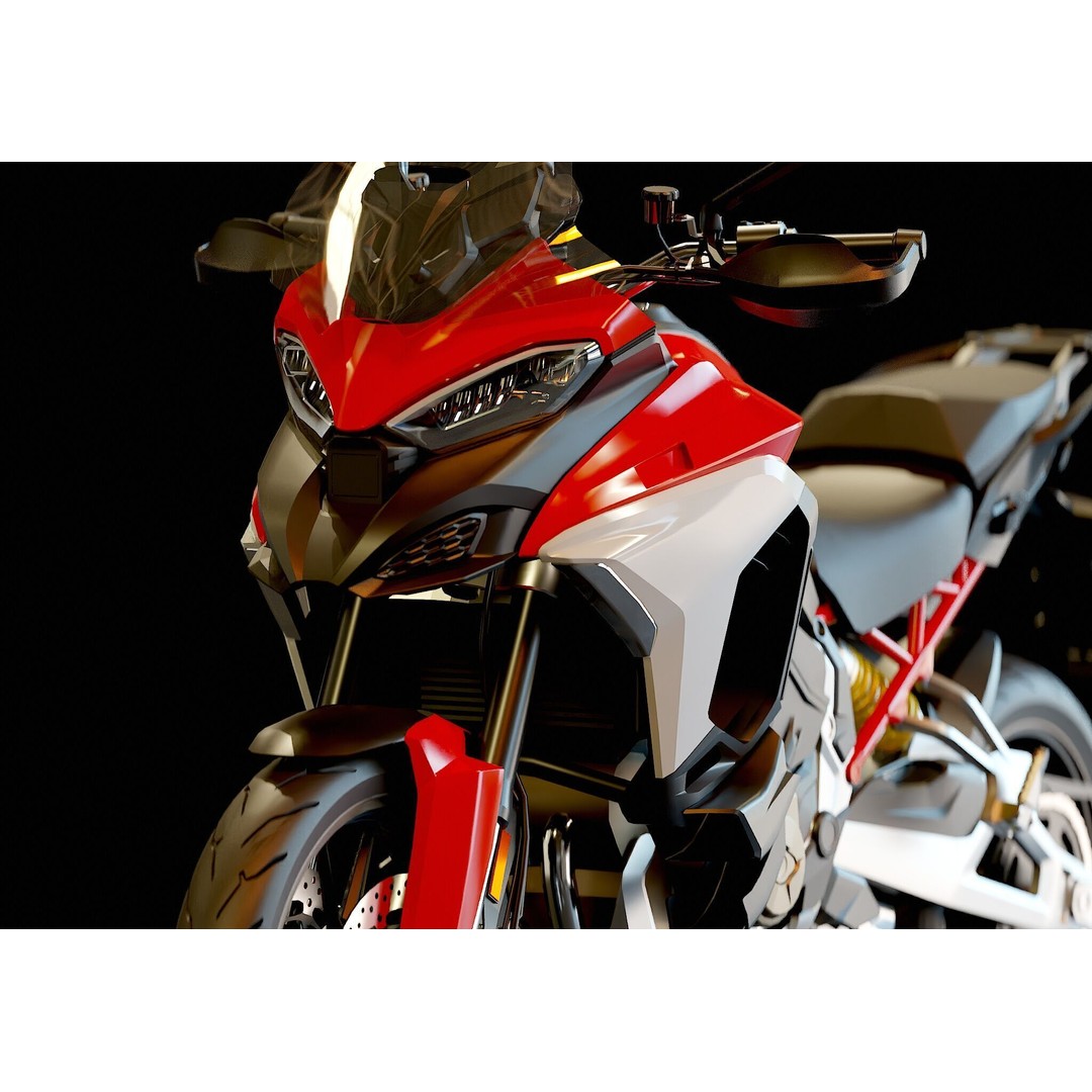 Ducati Multistrada V4 S 2021 3D Model – High Poly Motorcycle Base Mesh - View 10