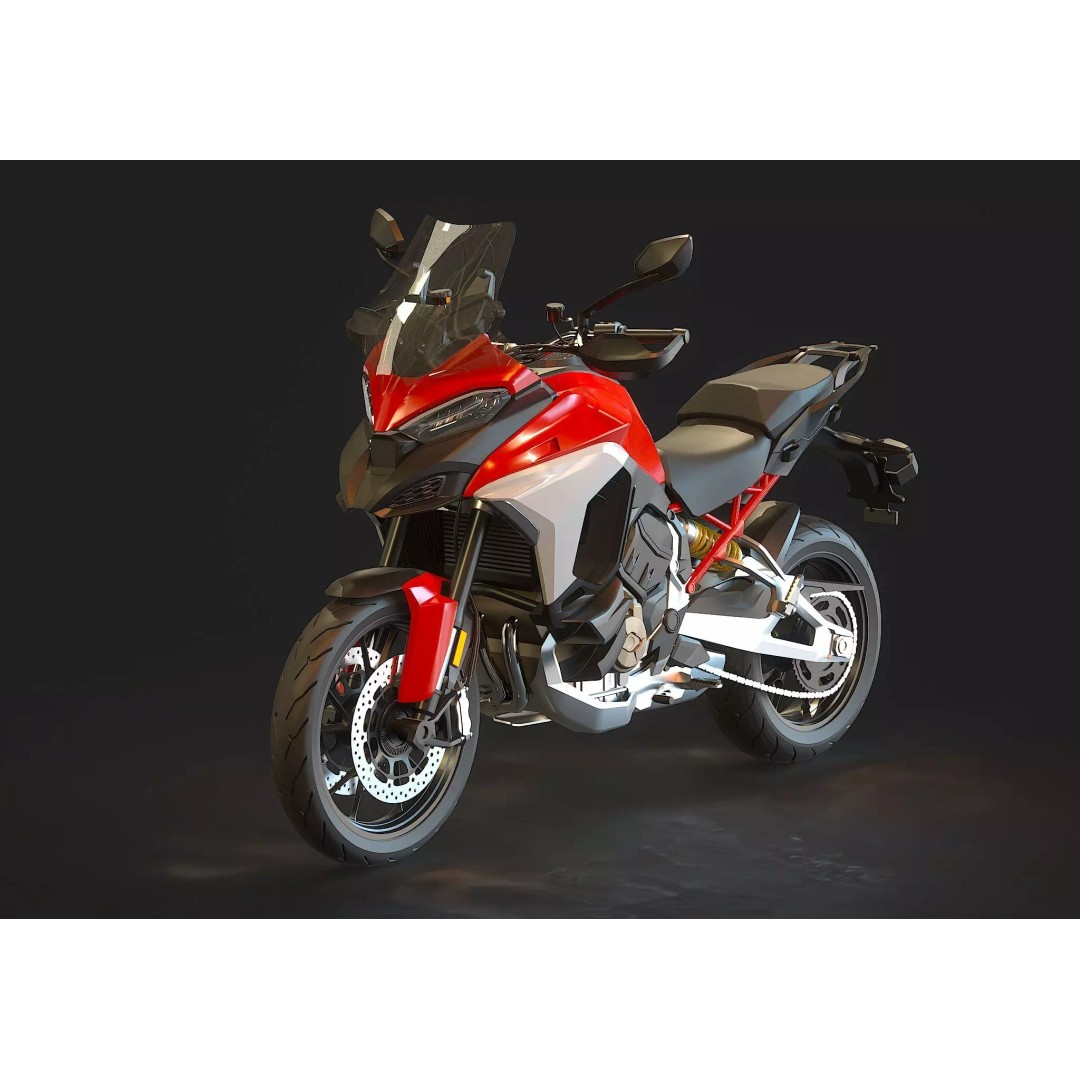 Ducati Multistrada V4 S 2021 3D Model – High Poly Motorcycle Base Mesh - View 2