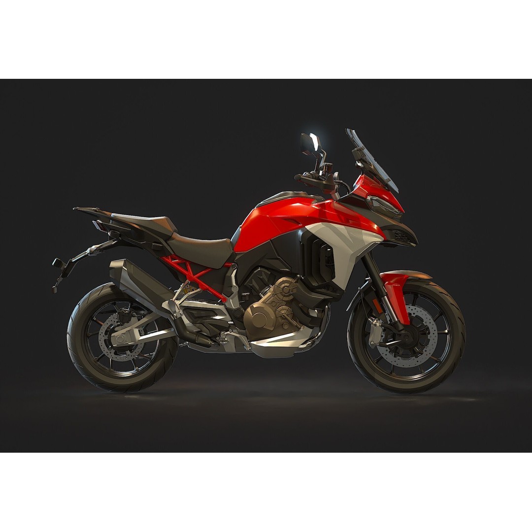 Ducati Multistrada V4 S 2021 3D Model – High Poly Motorcycle Base Mesh - View 5