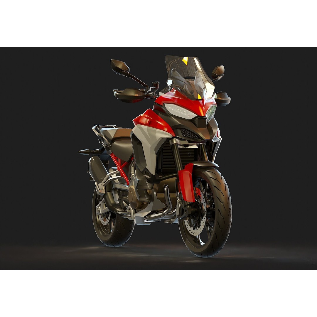 Ducati Multistrada V4 S 2021 3D Model – High Poly Motorcycle Base Mesh - View 8