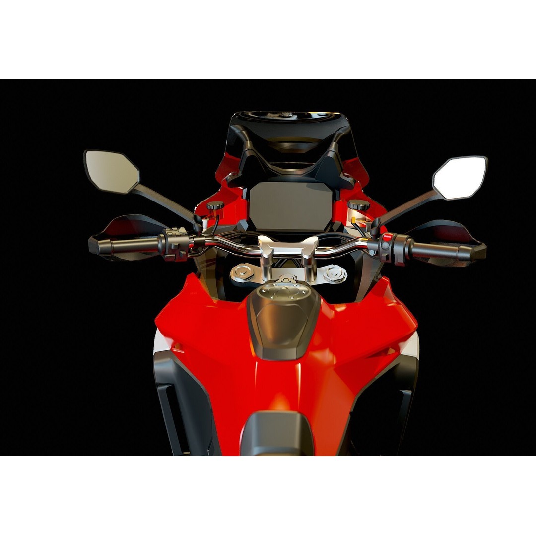 Ducati Multistrada V4 S 2021 3D Model – High Poly Motorcycle Base Mesh - View 9