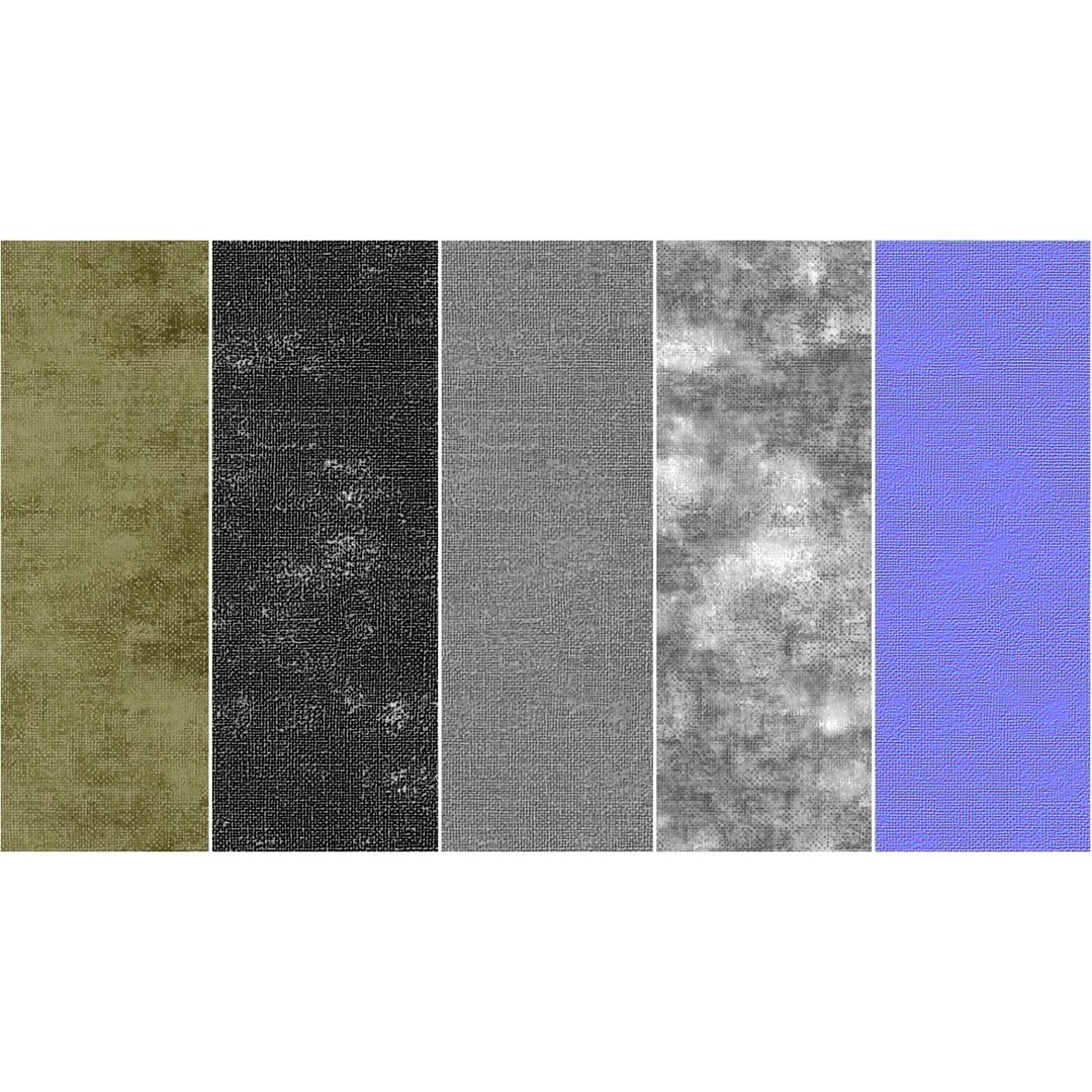 Vintage Fabric 3D Model – Seamless PBR Textures, 4K PNG - View 3