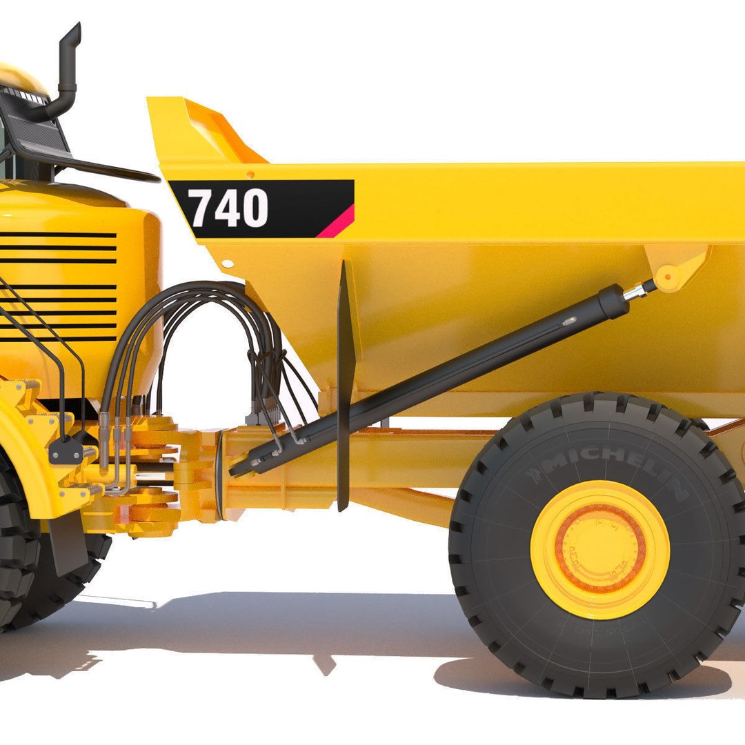 Articulated Dump Truck Cat 740 3D Model – High Detail PBR Asset, FBX/OBJ - View 10
