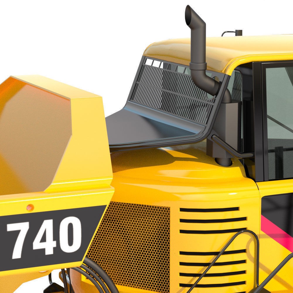 Articulated Dump Truck Cat 740 3D Model – High Detail PBR Asset, FBX/OBJ - View 13