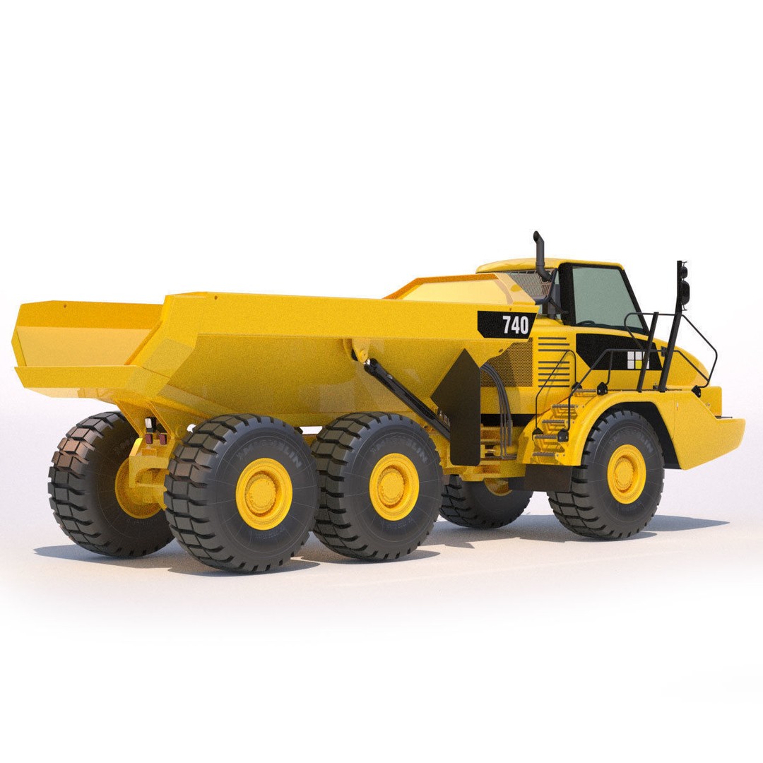 Articulated Dump Truck Cat 740 3D Model – High Detail PBR Asset, FBX/OBJ - View 15
