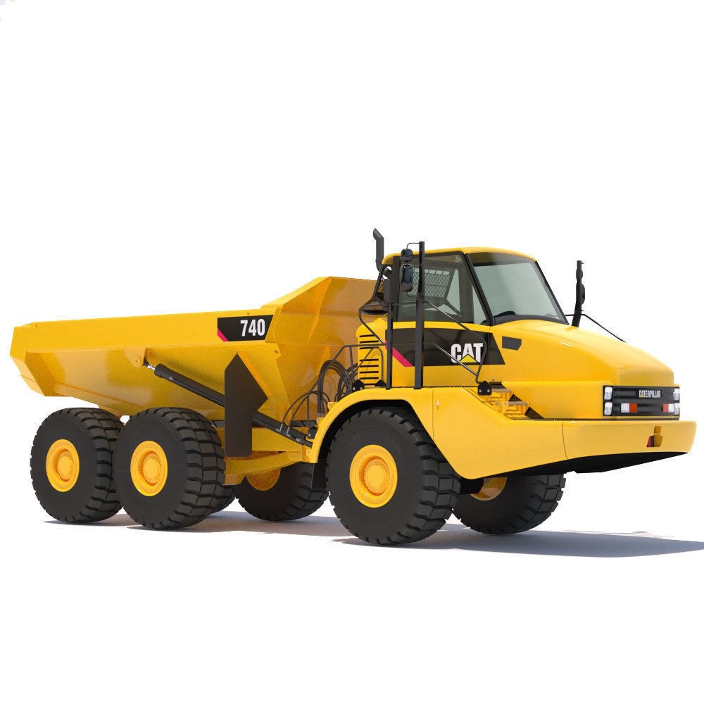 Articulated Dump Truck Cat 740 3D Model – High Detail PBR Asset, FBX/OBJ - View 3
