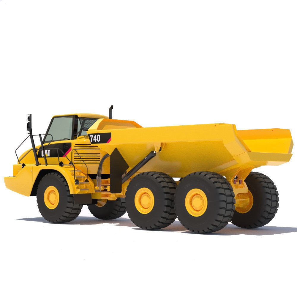 Articulated Dump Truck Cat 740 3D Model – High Detail PBR Asset, FBX/OBJ - View 5