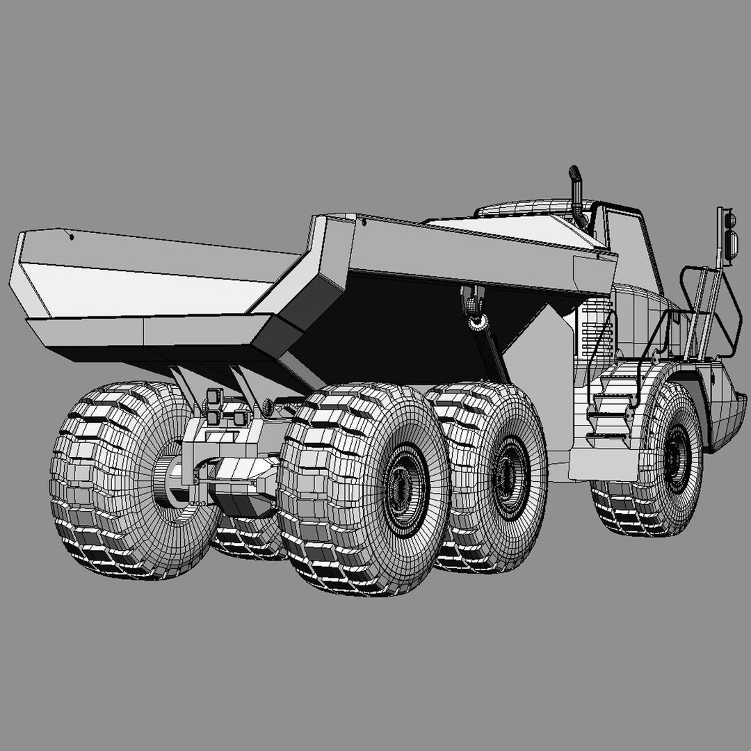 Articulated Dump Truck Cat 740 3D Model – High Detail PBR Asset, FBX/OBJ - View 7