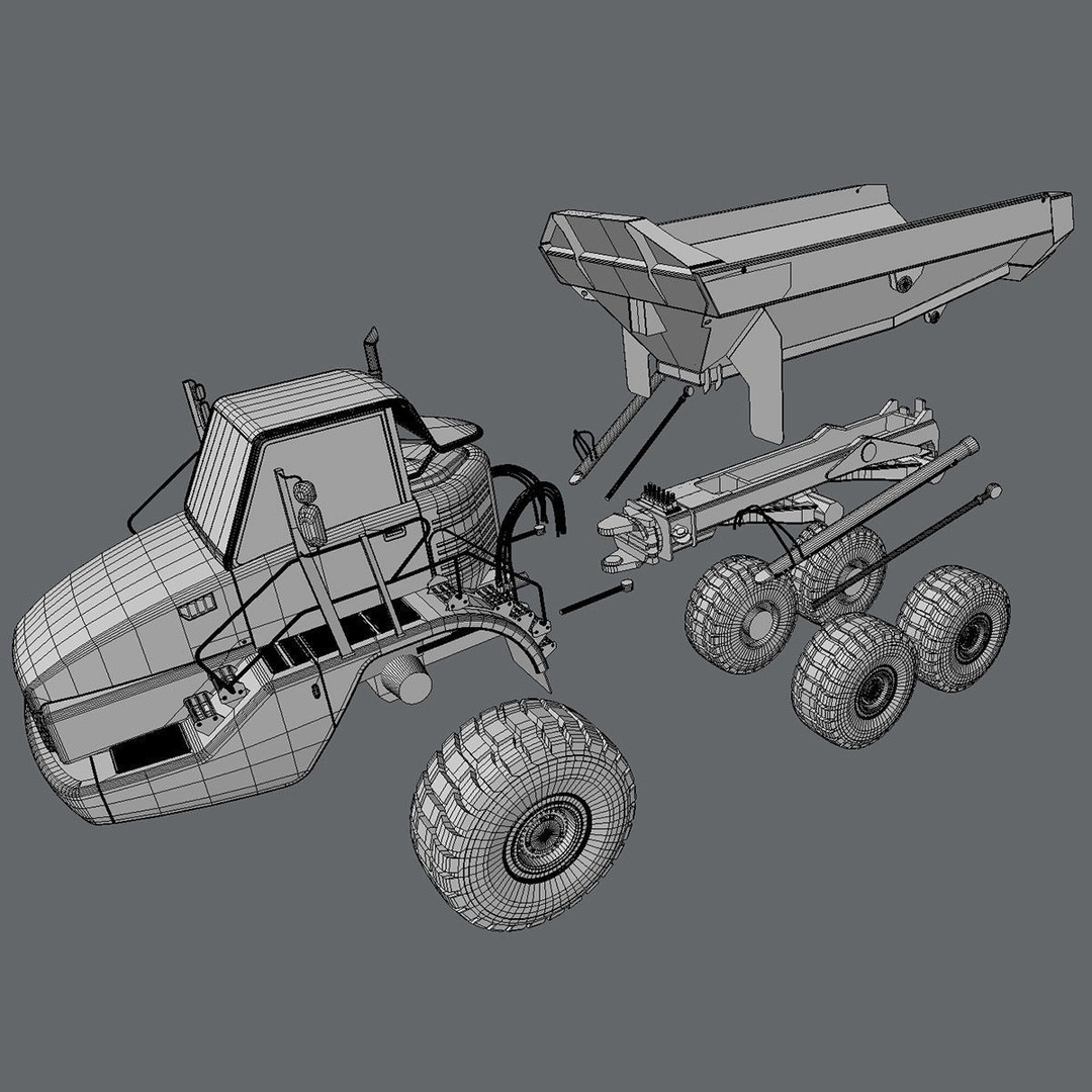 Articulated Dump Truck Cat 740 3D Model – High Detail PBR Asset, FBX/OBJ - View 8