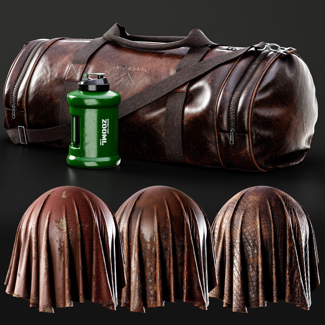 Leather Smart Material 3D Model – 20 High-Quality Textures, SPSM - View 7