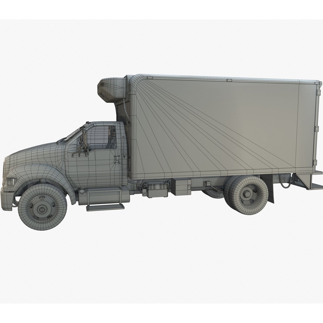 Refrigerator Truck 3D Model – Game Ready Low-Poly Vehicle, FBX, Blender - View 11