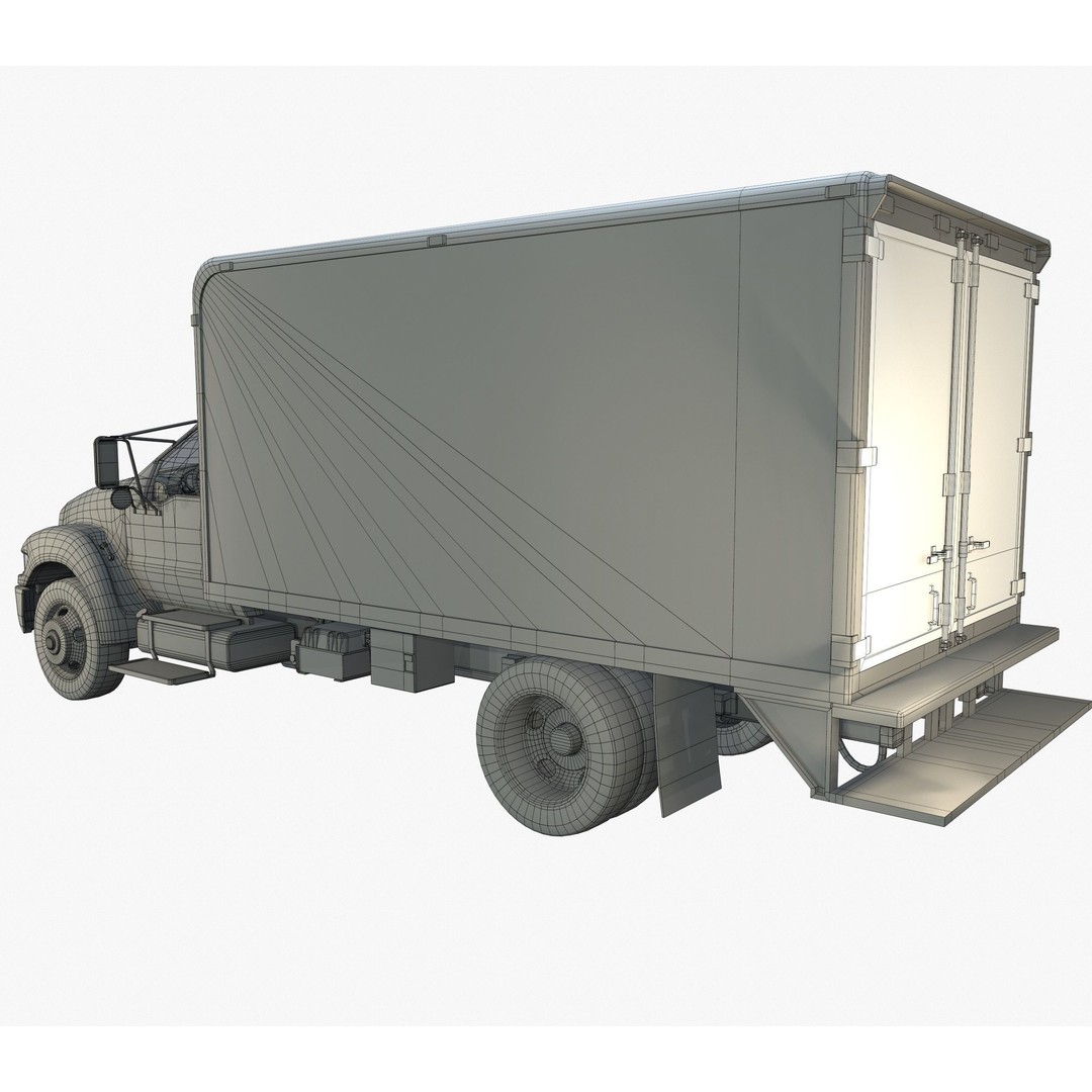 Refrigerator Truck 3D Model – Game Ready Low-Poly Vehicle, FBX, Blender - View 13