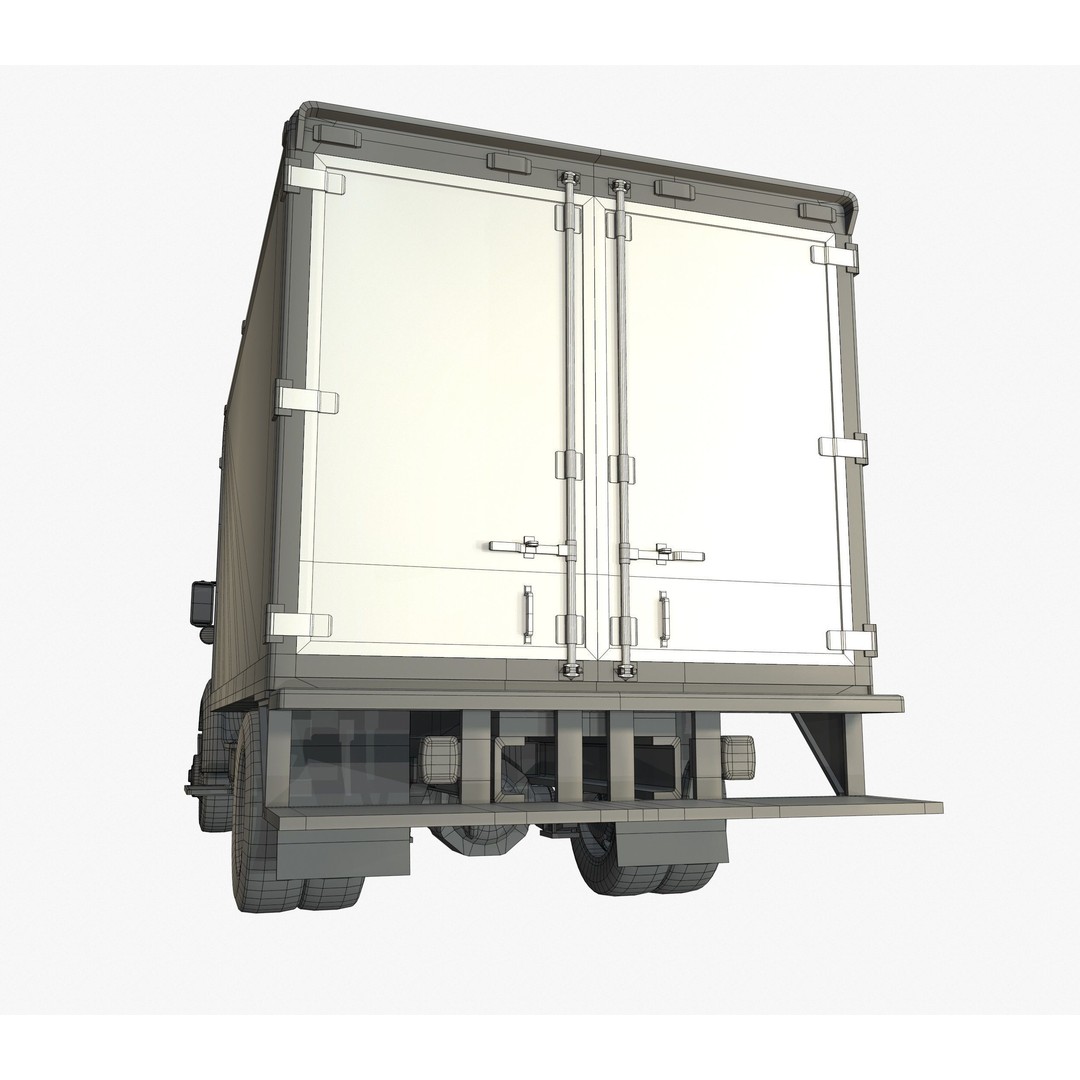 Refrigerator Truck 3D Model – Game Ready Low-Poly Vehicle, FBX, Blender - View 15