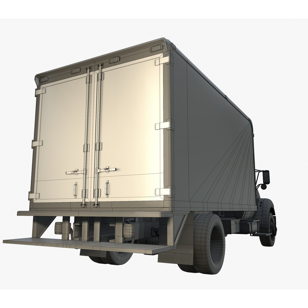 Refrigerator Truck 3D Model – Game Ready Low-Poly Vehicle, FBX, Blender - View 17