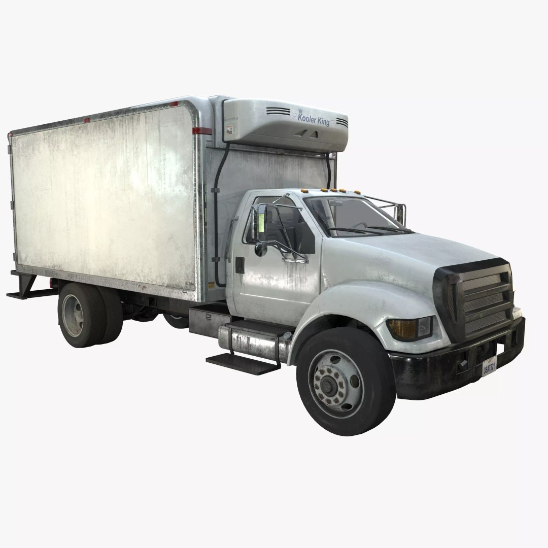 Refrigerator Truck 3D Model – Game Ready Low-Poly Vehicle, FBX, Blender - View 2