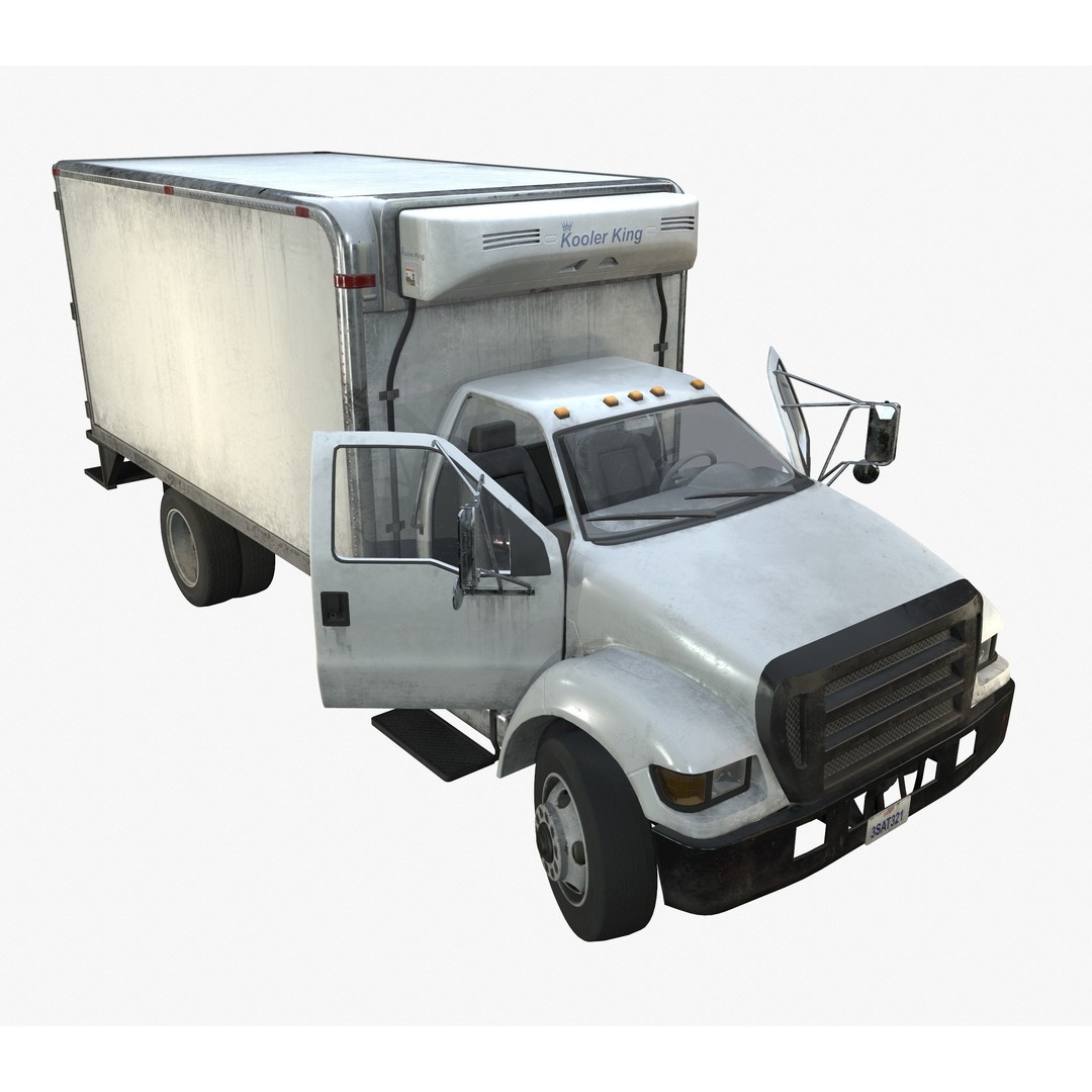 Refrigerator Truck 3D Model – Game Ready Low-Poly Vehicle, FBX, Blender - View 27
