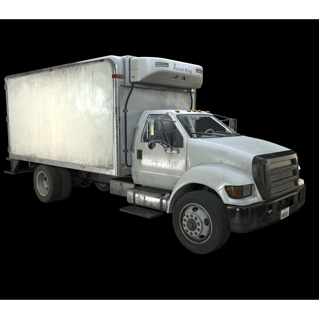 Refrigerator Truck 3D Model – Game Ready Low-Poly Vehicle, FBX, Blender - View 3