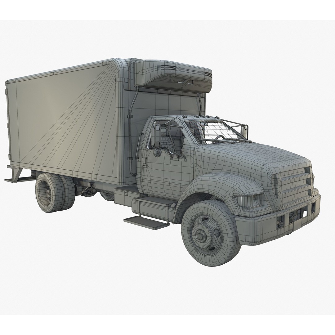 Refrigerator Truck 3D Model – Game Ready Low-Poly Vehicle, FBX, Blender - View 5