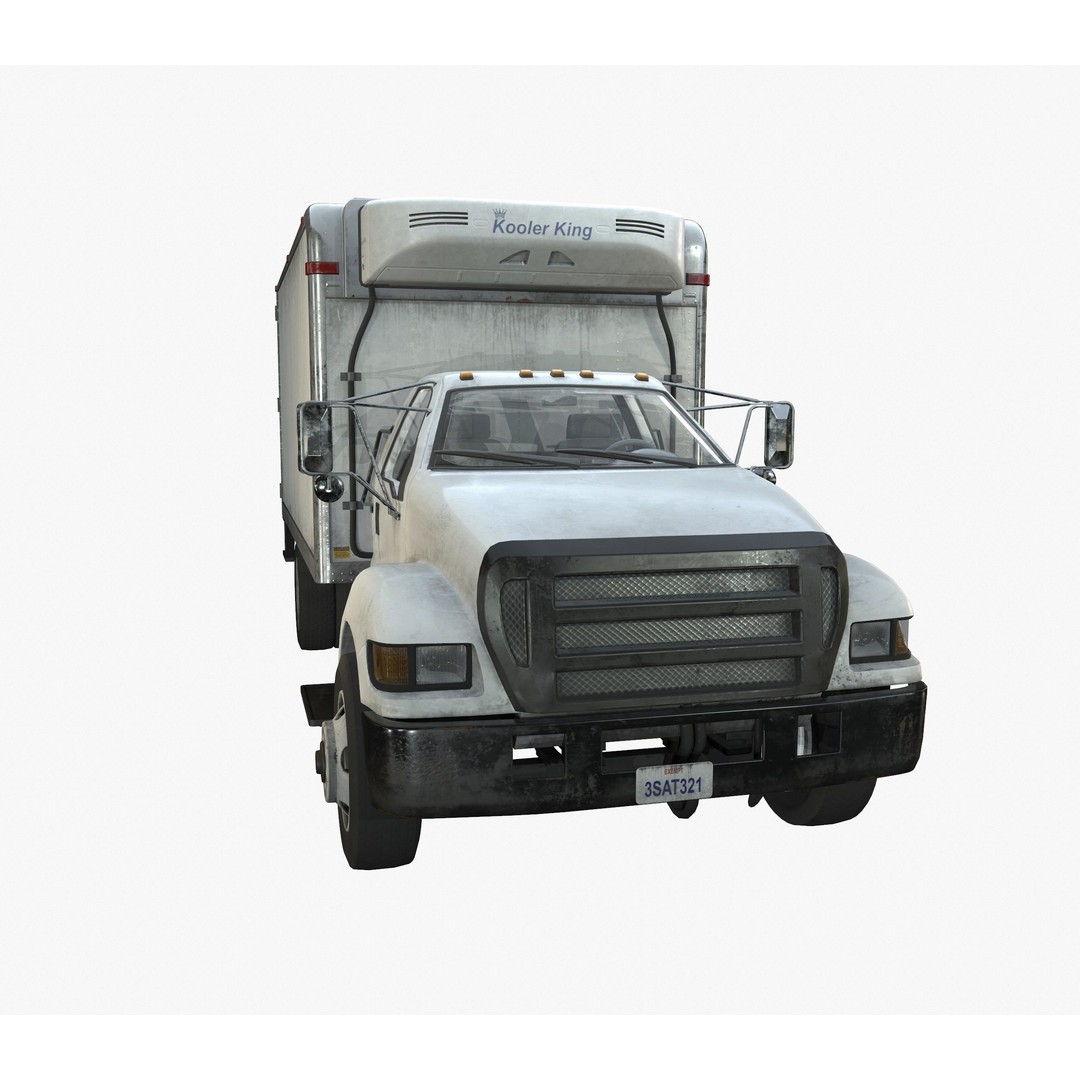 Refrigerator Truck 3D Model – Game Ready Low-Poly Vehicle, FBX, Blender - View 6