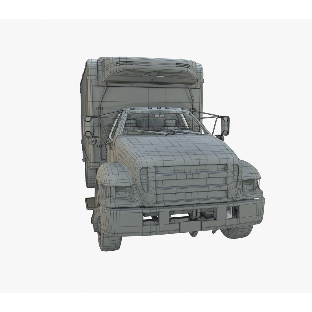 Refrigerator Truck 3D Model – Game Ready Low-Poly Vehicle, FBX, Blender - View 7