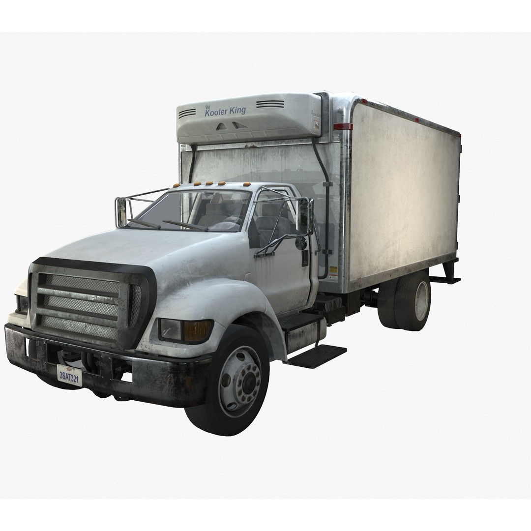 Refrigerator Truck 3D Model – Game Ready Low-Poly Vehicle, FBX, Blender - View 8
